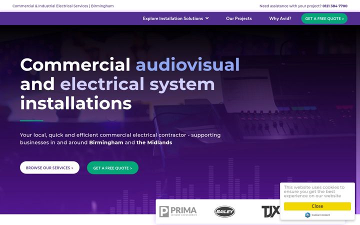 Screenshot of avid-isl.co.uk