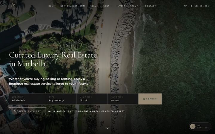 Screenshot of avidaestate.com