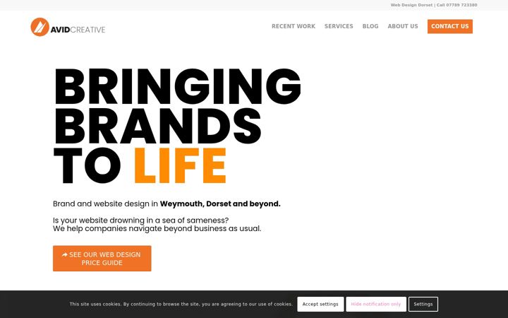 Screenshot of avidcreative.co.uk