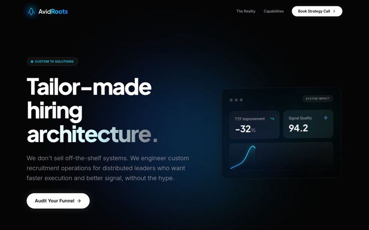 Screenshot of avidroots.com