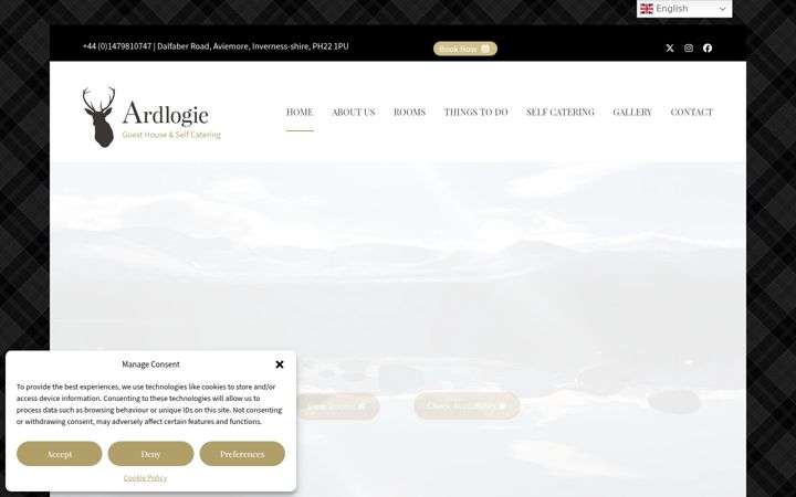Screenshot van aviemoreaccommodation.net