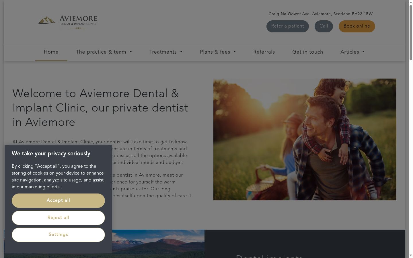Screenshot of the consent banner shown before any interaction