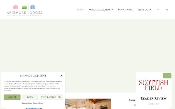 Ekrānuzņēmums no aviemorelodges.co.uk