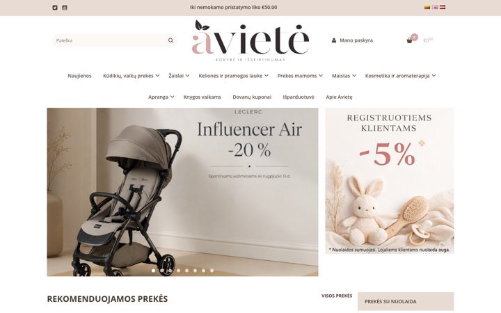 Screenshot of aviete.eu
