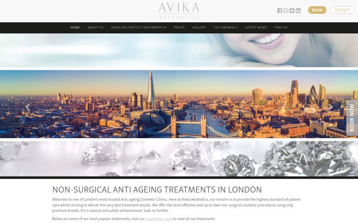 Captura de ecrã de avikaaesthetics.co.uk