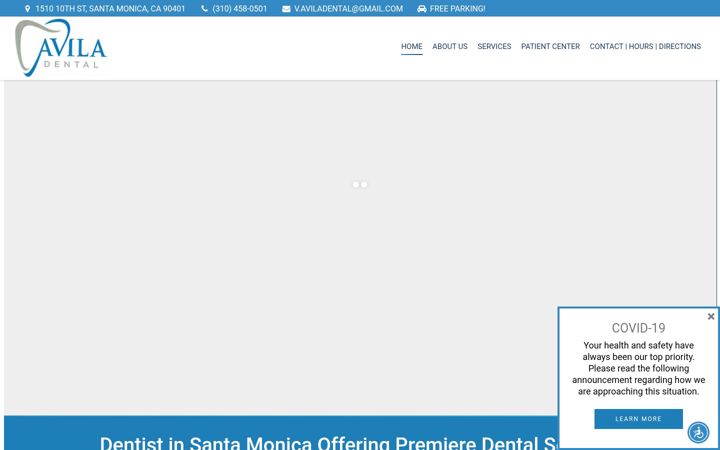 Screenshot of aviladentalsantamonica.com