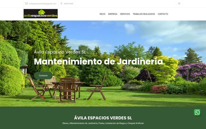 Screenshot of avilaespaciosverdes.com