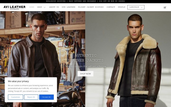 Screenshot of avileather.com
