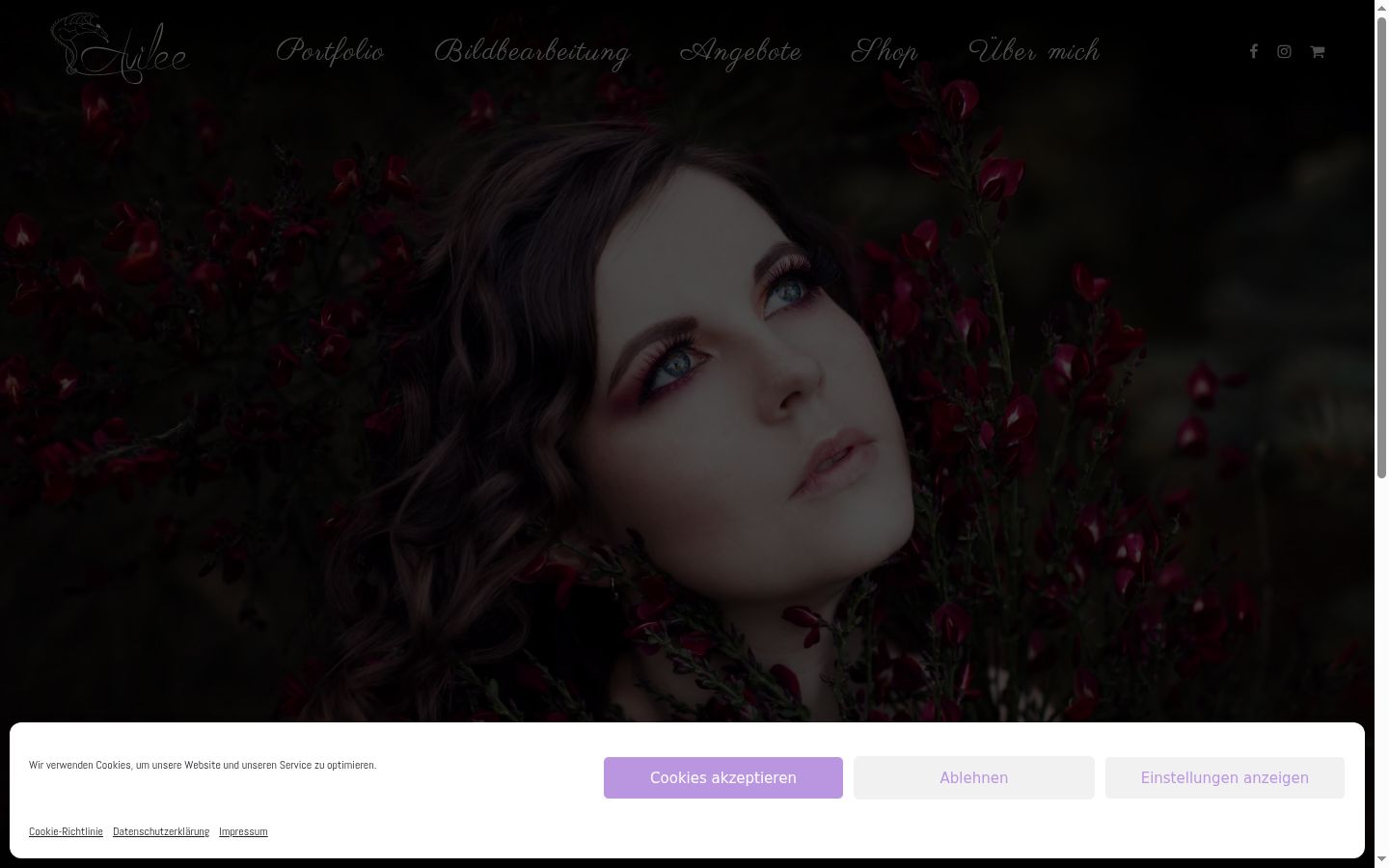 Captura de ecrã do banner de consentimento apresentado antes de qualquer interação