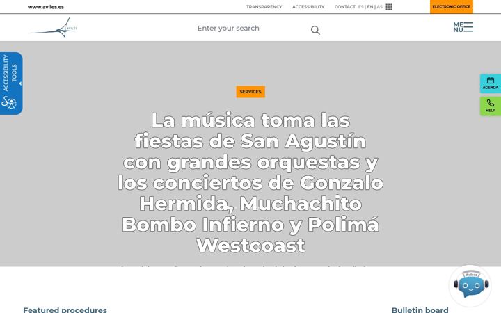 Screenshot stránky aviles.es
