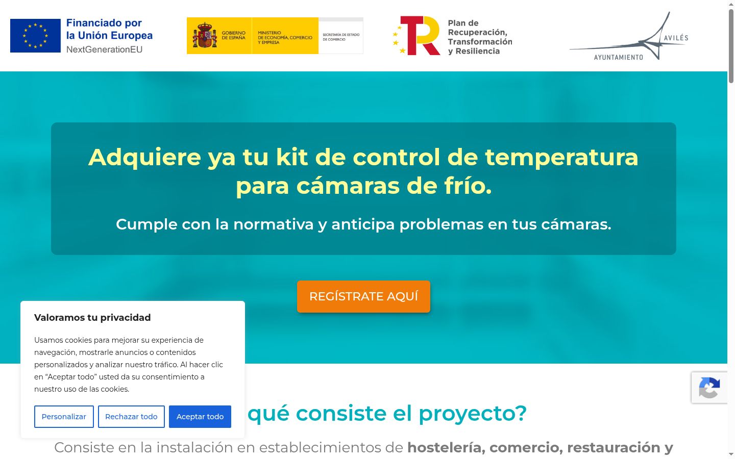 Screenshot of the consent banner shown before any interaction