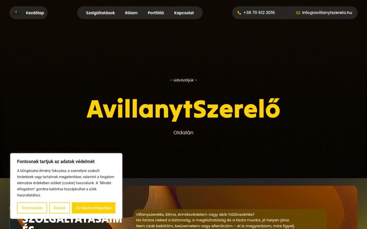Screenshot of avillanytszerelo.hu