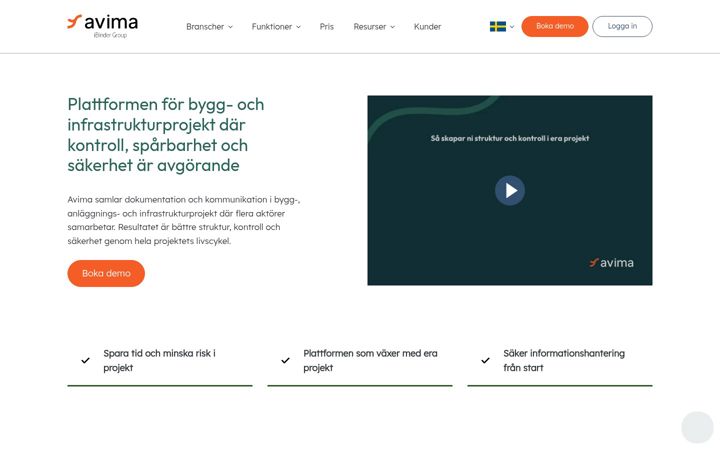 Screenshot of avima.se