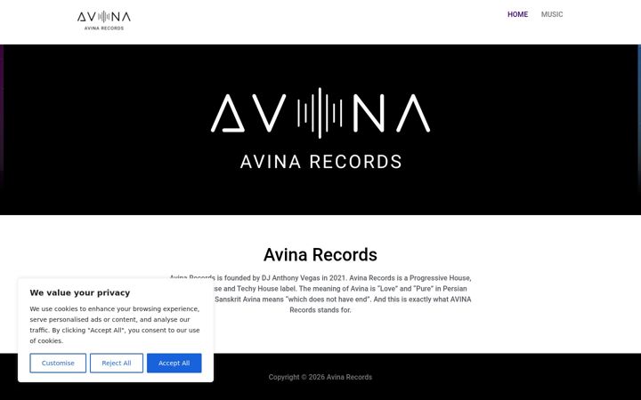 Screenshot of avinarecords.com