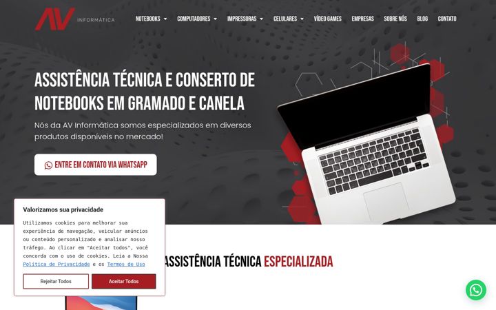Capture d'écran de avinformatica.com.br