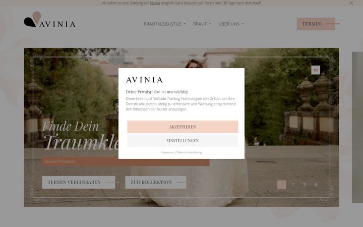 Screenshot of avinia.de
