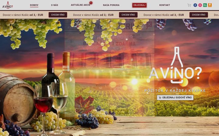 Screenshot of avino.sk