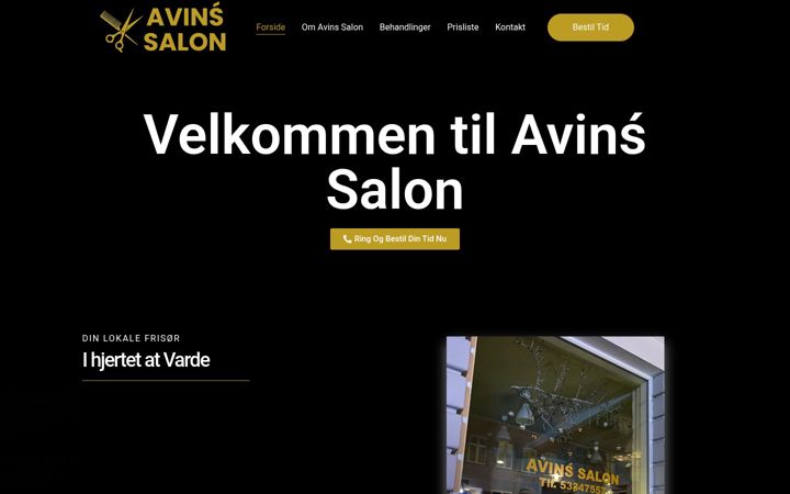 Screenshot of avinssalon.dk