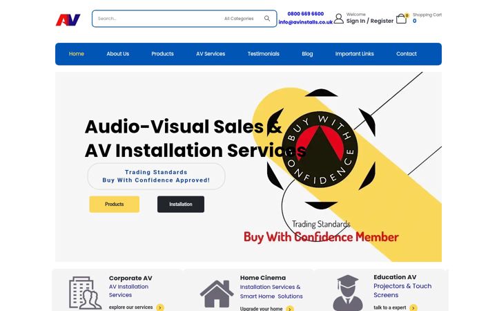 Screenshot of avinstalls.co.uk