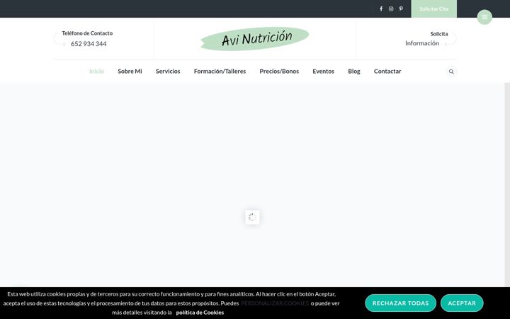 Screenshot of avinutricion.com