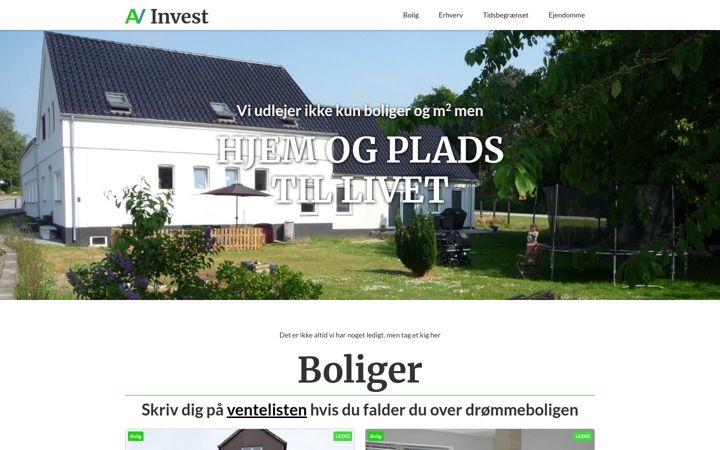 Screenshot of avinvest.dk