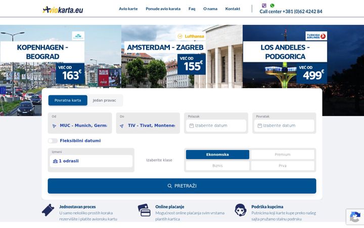 Screenshot of aviokarta.eu