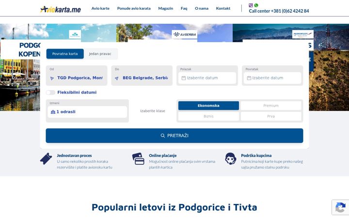 Screenshot of aviokarta.me