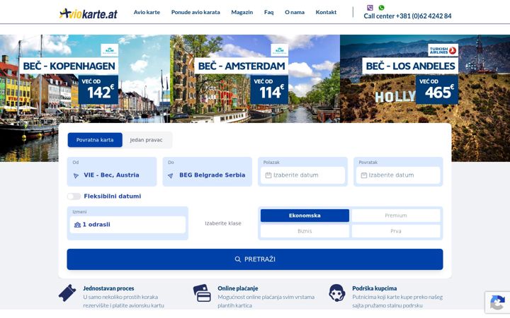 Screenshot of aviokarte.at