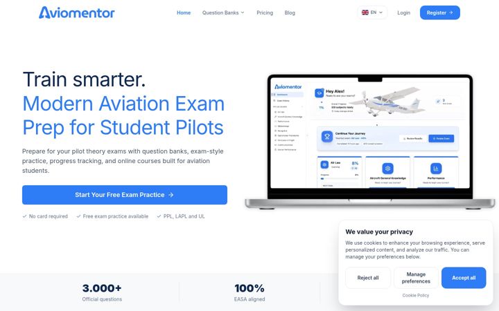 Screenshot of aviomentor.com