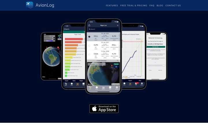Screenshot of avionlog.com