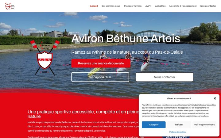 Capture d'écran de aviron-bethune.fr