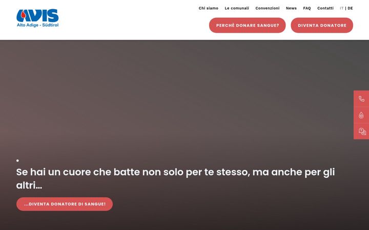 Screenshot of avis.bz.it