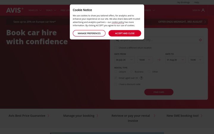 Screenshot of avis.com.hr