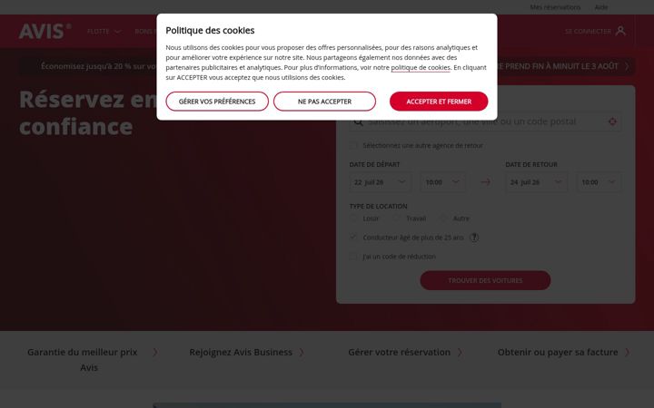 Screenshot of avis.fr
