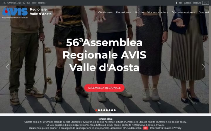 Screenshot of avis.vda.it