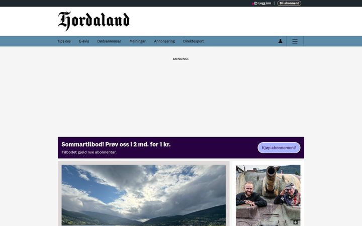 Screenshot of avisa-hordaland.no