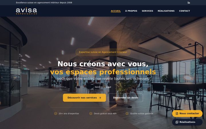 Screenshot of avisaconstruction.ch