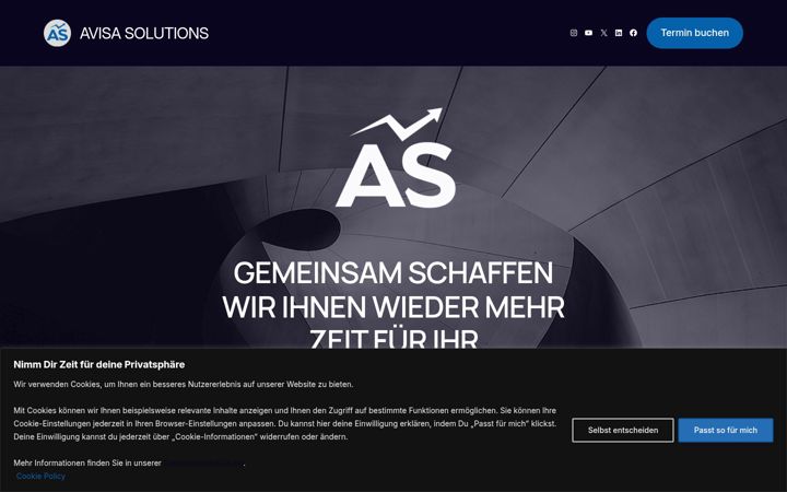 Ekrano kopija avisasolutions.de