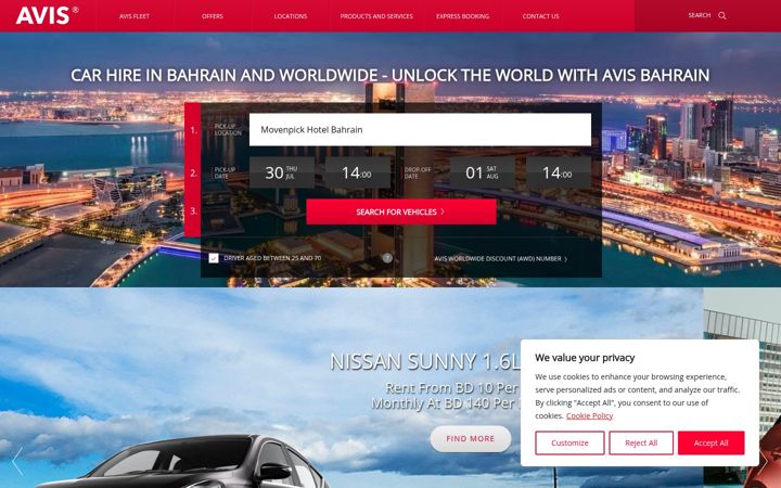Screenshot of avisbahrain.com