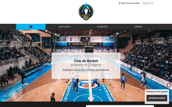 Screenshot of avisclient-champagne-basket.fr