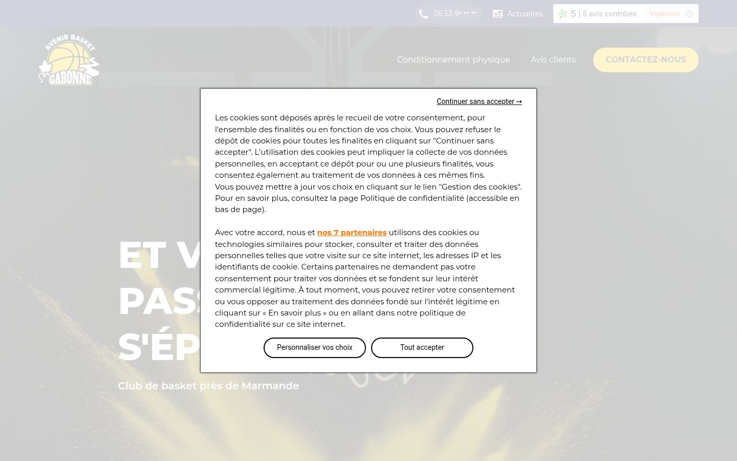 Screenshot des Einwilligungsbanners vor jeglicher Interaktion