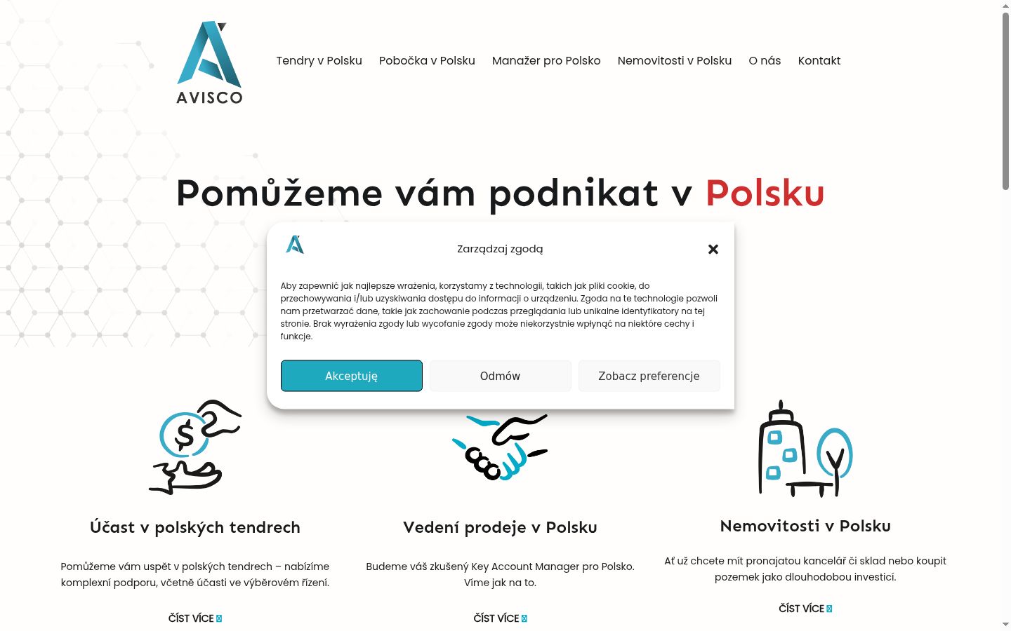 Zrzut ekranu banera zgody wyświetlanego przed jakąkolwiek interakcją