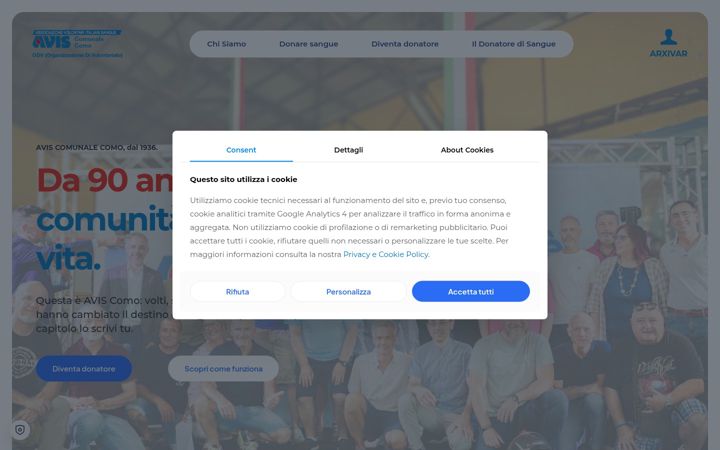 Screenshot of aviscomunalecomo.it