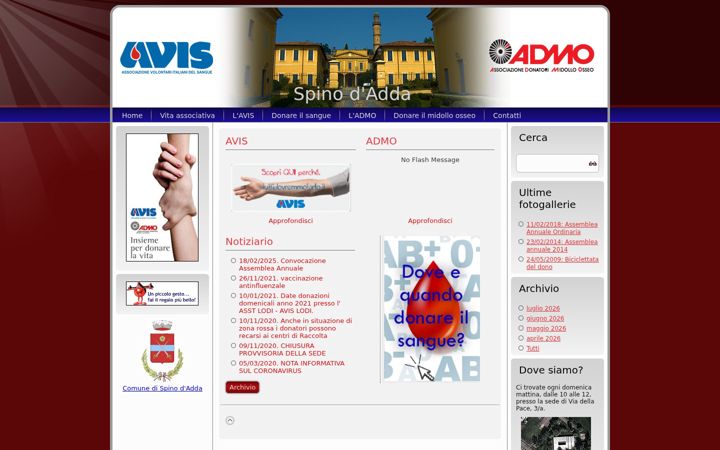 Screenshot of aviscomunalespinodadda.it