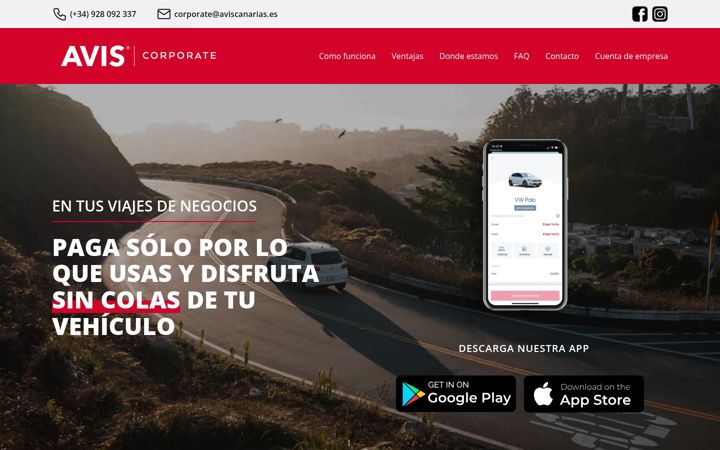 Screenshot of aviscorporatecanarias.com