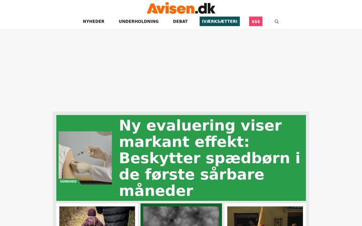 Screenshot of avisen.dk