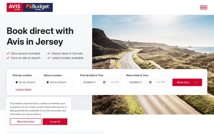 Captura de ecrã de avisjersey.co.uk