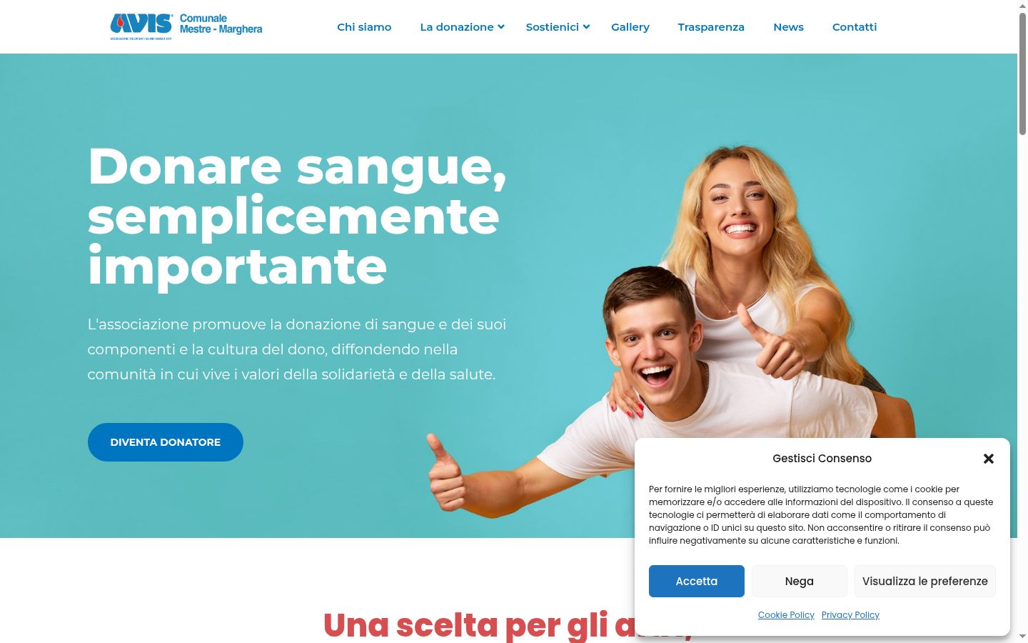 Captura de ecrã do banner de consentimento apresentado antes de qualquer interação
