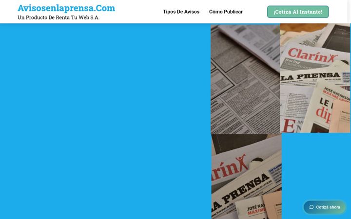 Screenshot of avisosenlaprensa.com