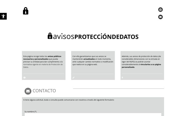Ekrano kopija avisosprotecciondedatos.es